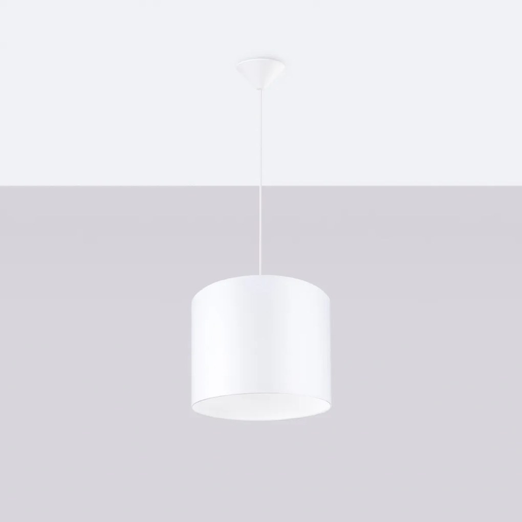 Závesné svietidlo Nova, 1x biele textilné tienidlo, (fi 30 cm)