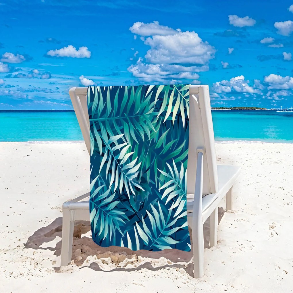 Plážová osuška BORNEO 100x180 cm tmavo modrá, 100% mikrovlákno