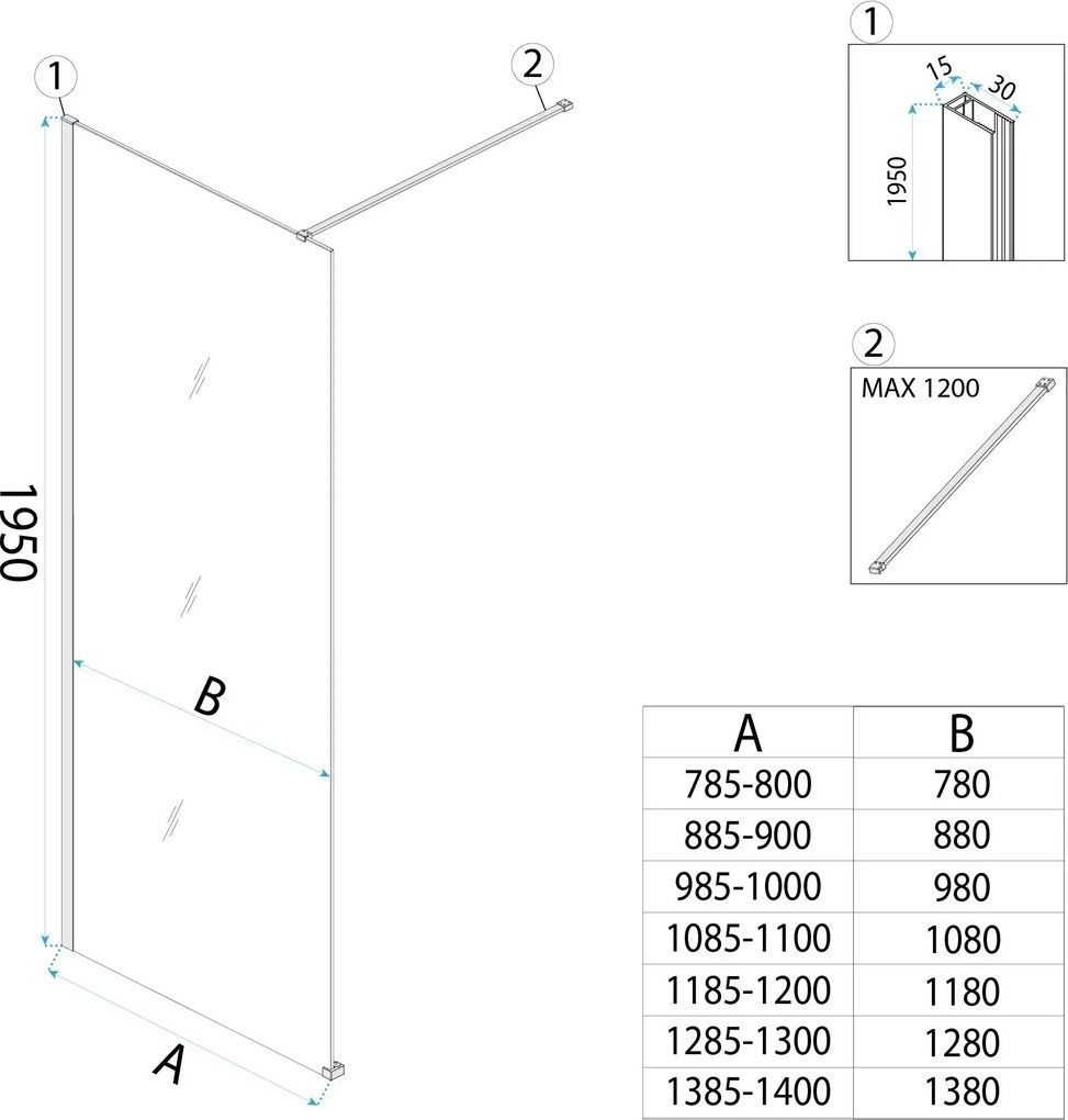 Bezrámová sprchová zastena REA FLEXI GOLD BRUSH 130 cm, zlatá kartáčovaná/hnedá dymová - bez vaničky