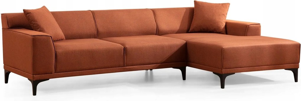 Rohová sedačka Petrafonzo (p) (oranžová čierna)