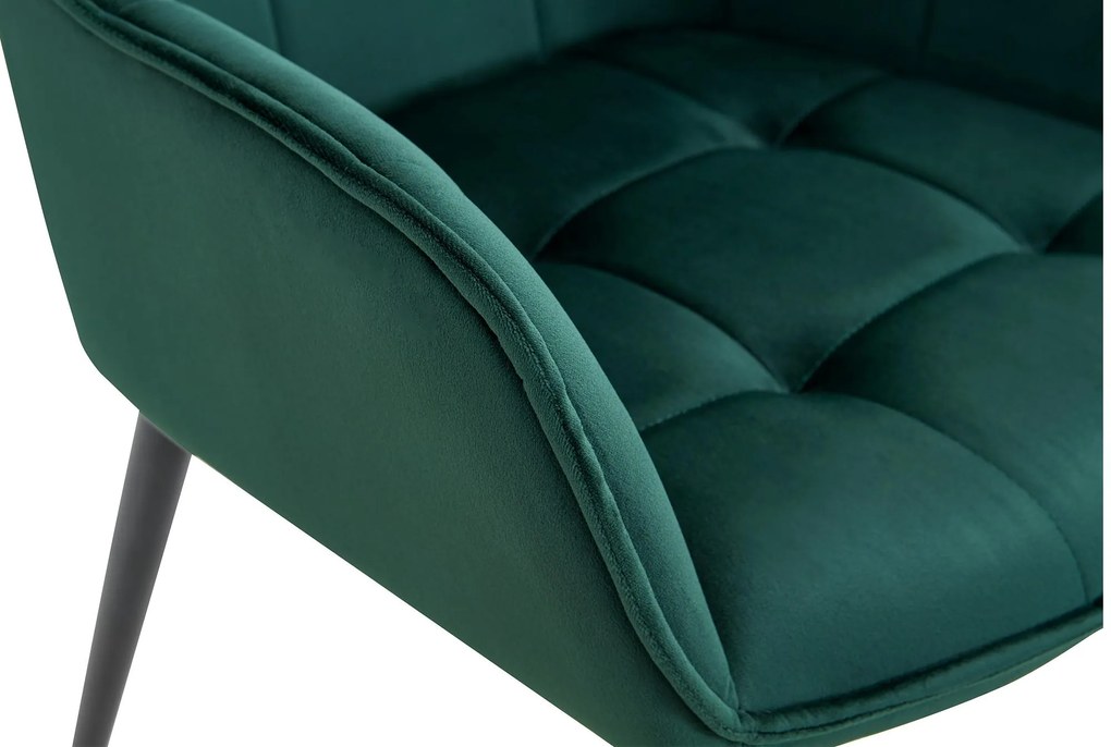 Jedálenská stolička Ferndale - zamat - tmavo zelená