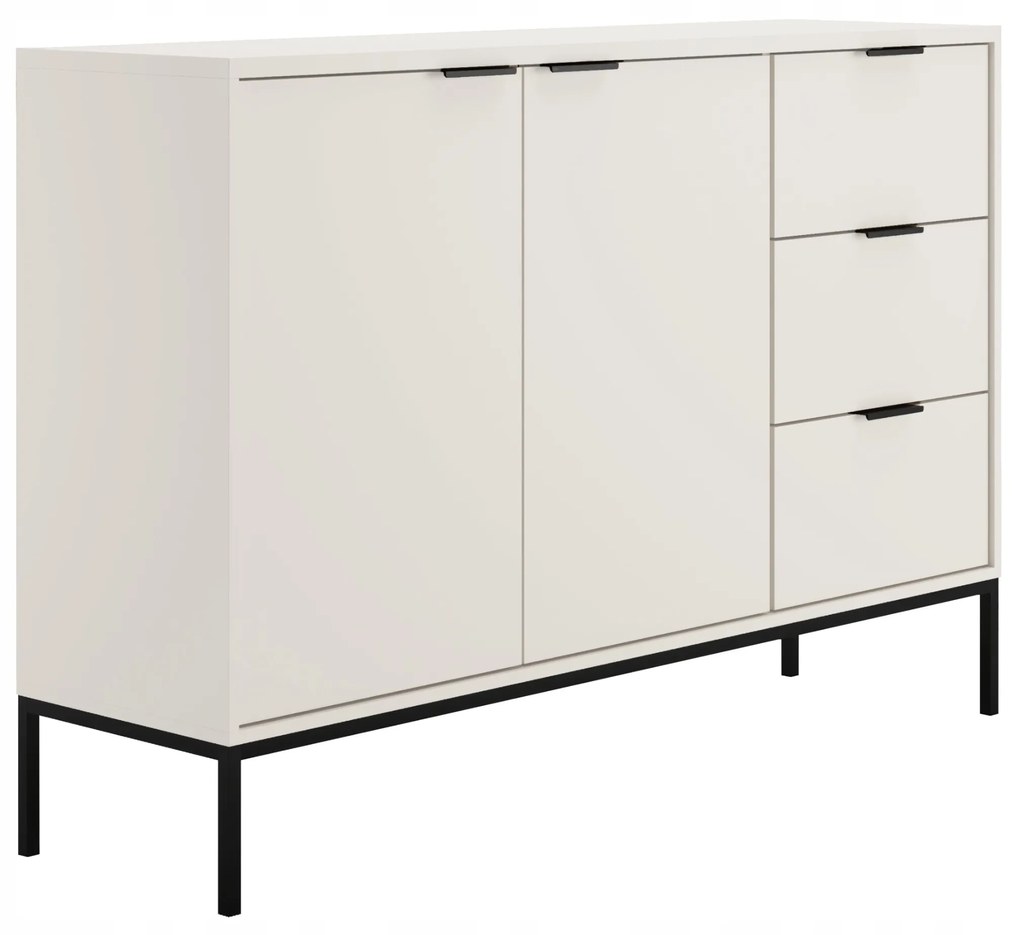 Komoda Austin 150 cm bílá/černá