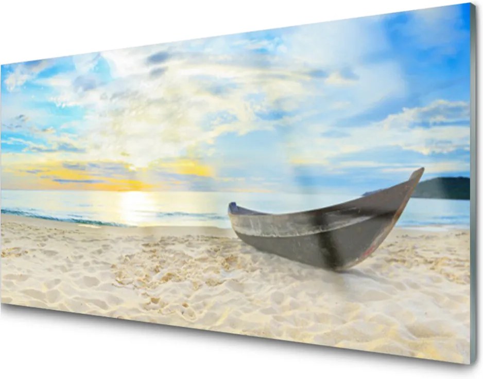 Skleněný obraz Szklane loďku Plaża Morze