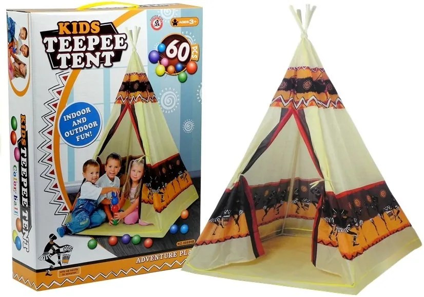 LEAN TOYS Indiánsky stan Teepee - hnedý