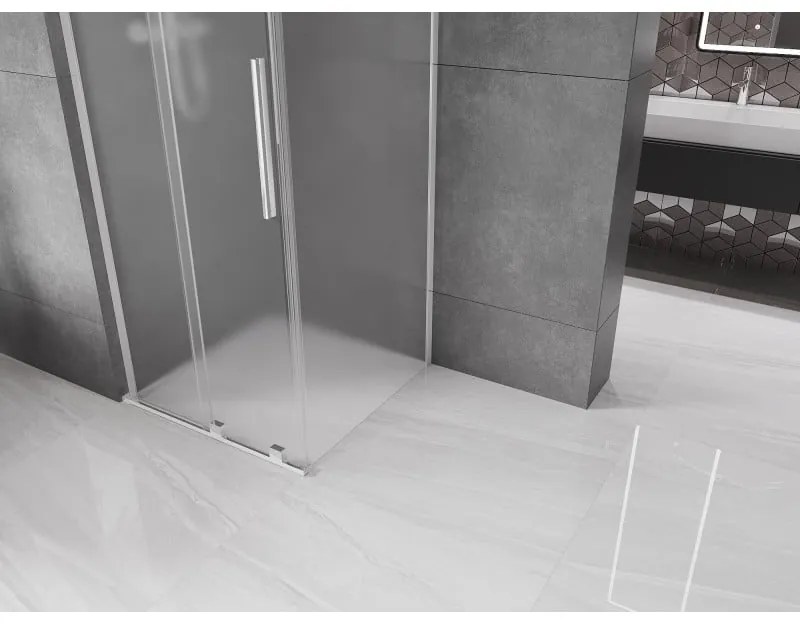 Mexen Velar L, sprchový kút s posuvnými dverami 120 x 120 cm, 8mm sklo námraza, chrómová, 871-120-120-33-01