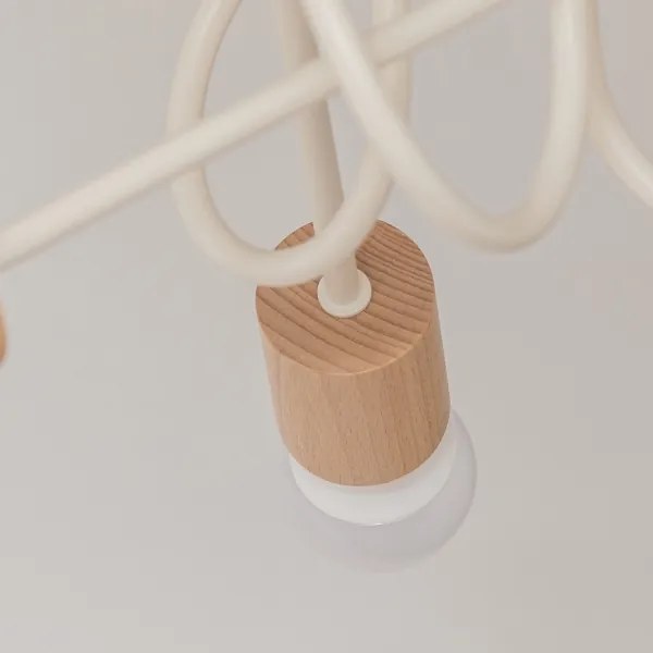 Prisadený luster OXFORD 3xE27/15W/230V borovica/krémová