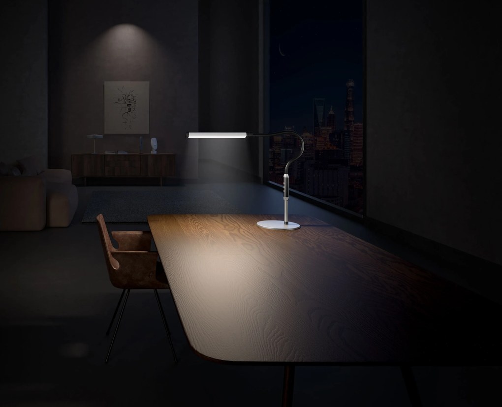 Stolná LED lampa LUCIO, základňa, diaľkový ovládač