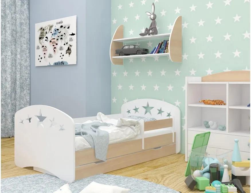 Happy Babies Detská posteľ Happy dizajn/hviezdičky Farba: Hruška / Biela, Prevedenie: L10 / 90 x 200 cm / S úložným priestorom, Obrázok: Hviezdičky