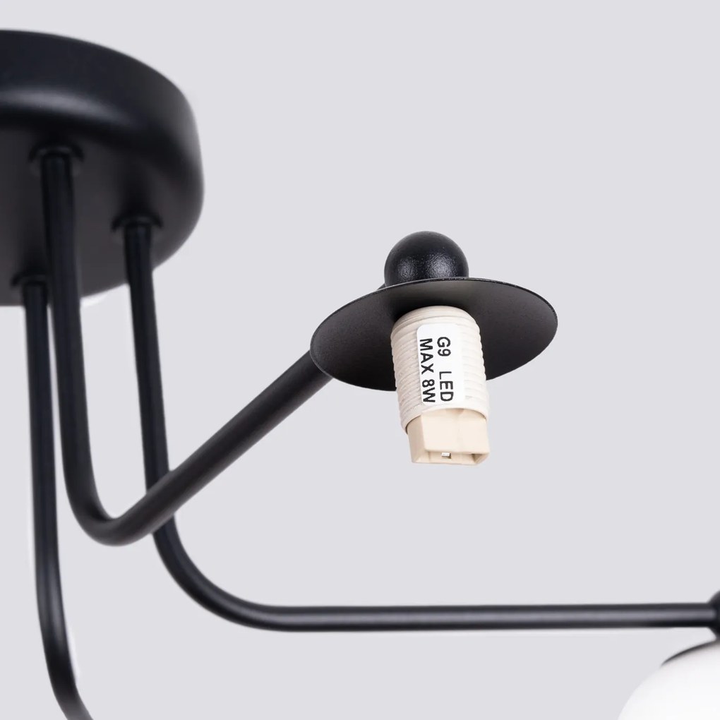 Stropné svietidlo Astral, 5x biele sklenené tienidlo, b