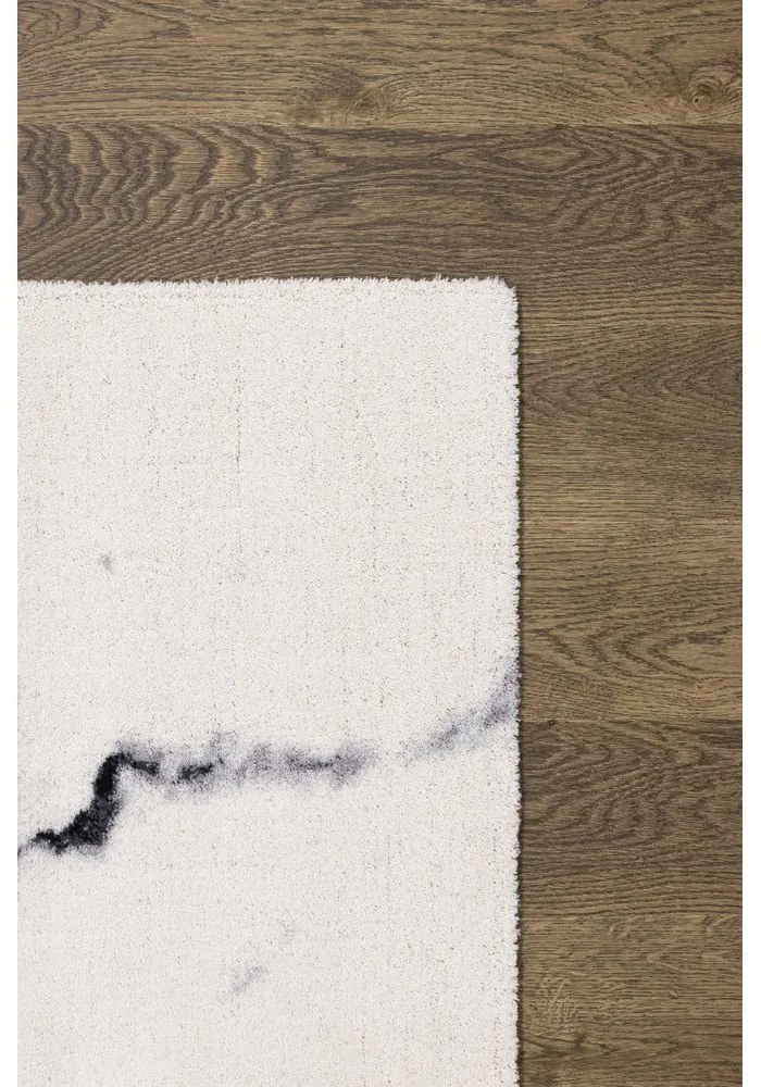 Krémovobiely vlnený koberec 160x240 cm Marble – Agnella