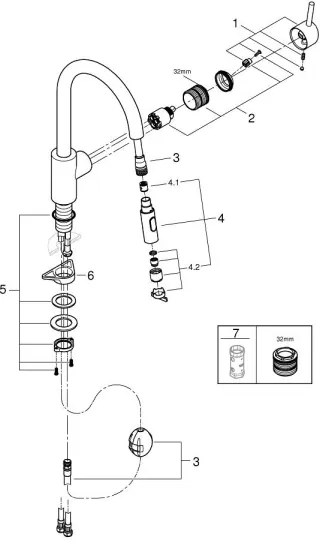 GROHE 31483002 - Drezová batéria CONCETTO lesklý chróm