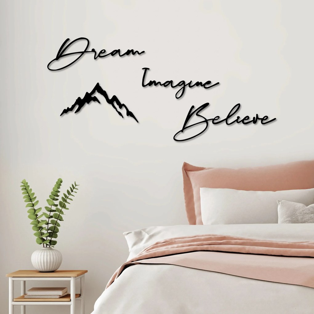 Nástěnná kovová dekorace Amazing Believe černá