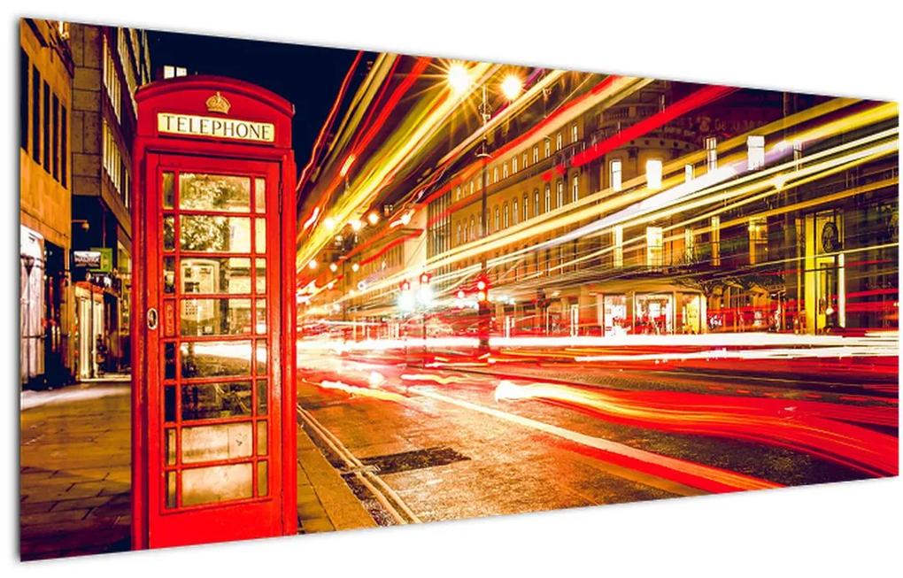 Obraz červené londýnske telefónne búdky (120x50 cm)