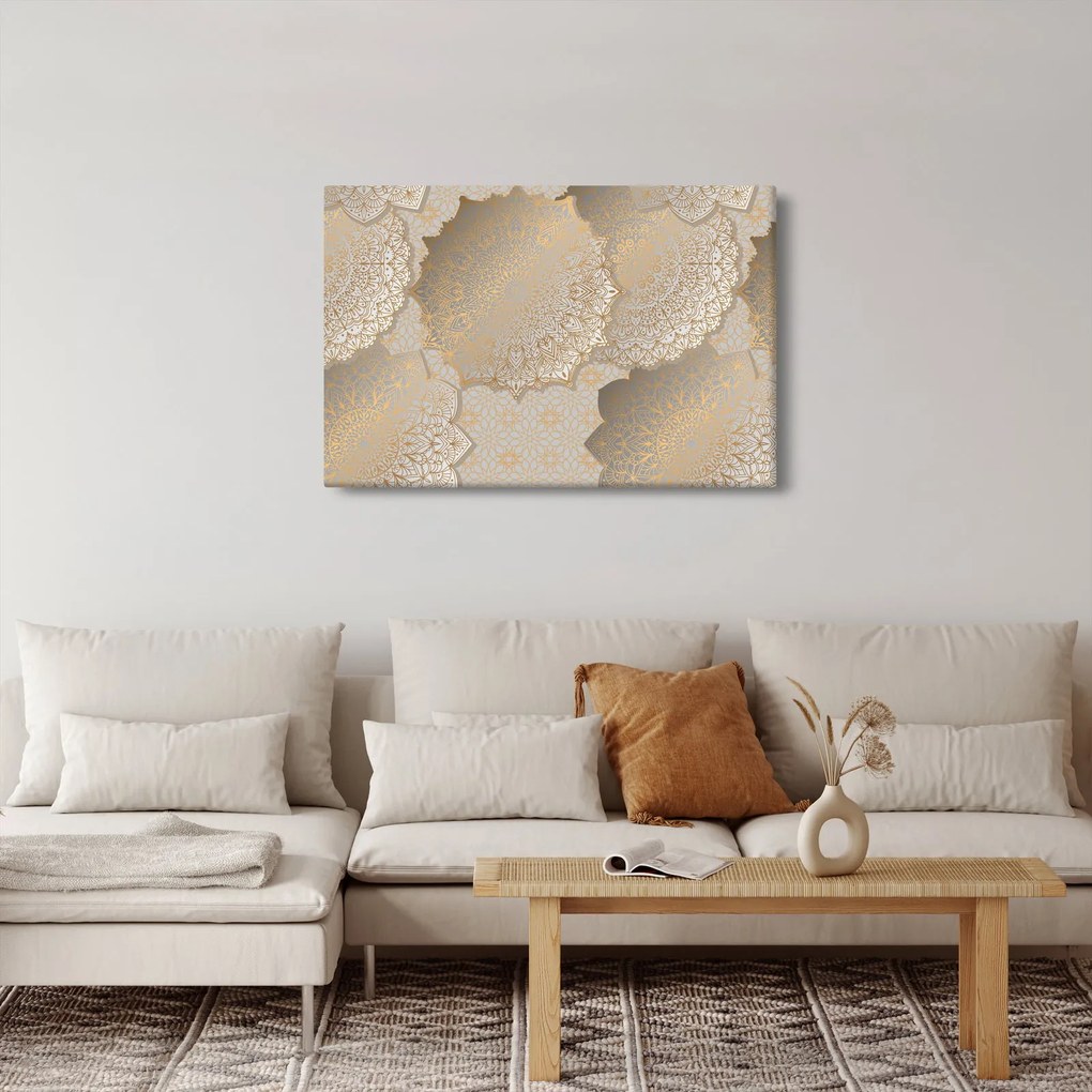Obraz - Mandaly v zlatých tónoch (90x60 cm)