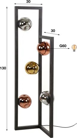 Stojaca lampa 74-52 Stellar 5L Multicolour Glass - Komfort-nábytok