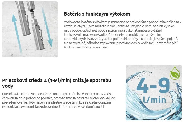 Deante Lima, drezová batéria v tvare "U" s vyťahovacou spŕškou, čierna, BBM_N72M