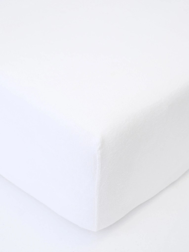 Froté plachta do postieľky 70 × 140 cm - biela