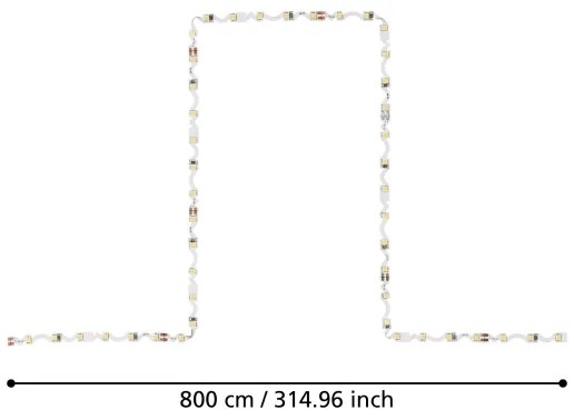 Eglo 99719 - LED Pásik 8m LED/43,2W/24/230V 4000K