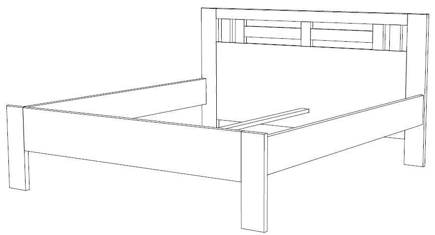 BMB ELLA MOON - masívna buková posteľ 90 x 200 cm, buk masív