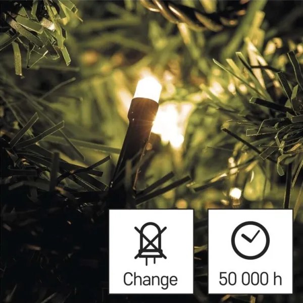 LED vianočná vonkajšia reťaz 240×LED/8 režimov 29 m IP44 teplá biela