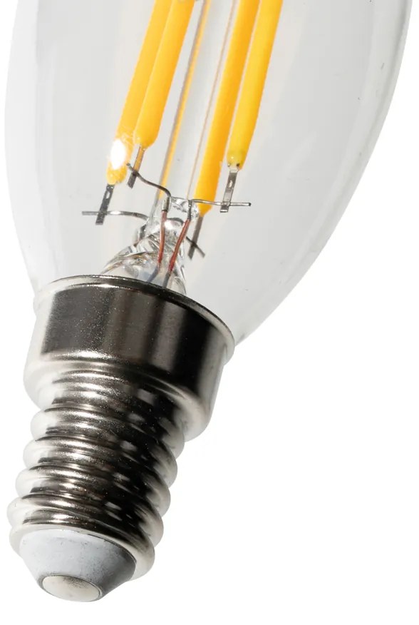 Sada 5 E14 3-stupňových stmievateľných LED žiaroviek B35 číra 4W 450 lm 2700K