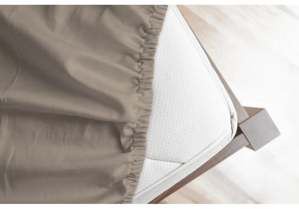 Hnedá napínacia flanelová plachta 90x200 cm – Good Morning