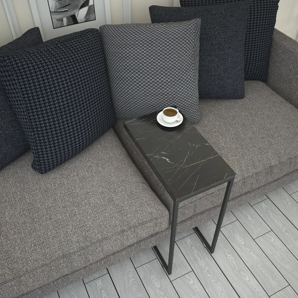 Rozkladací stôl Callen Black Marble