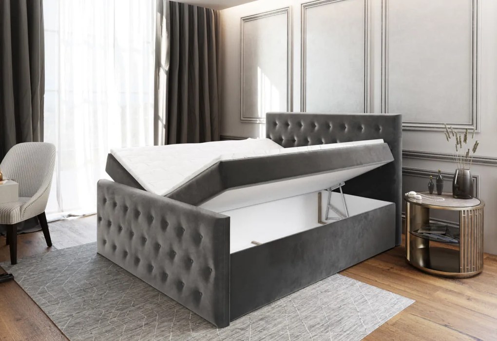 Čalúnená posteľ boxspring FENDI - casablanca 16 / 140x200 / bez vrchného matraca