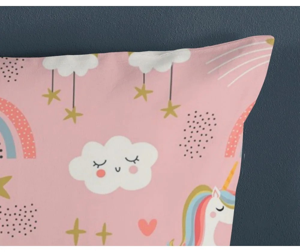 Modré/ružové bavlnené detské obliečky na jednolôžko 140x200 cm Suus – Good Morning