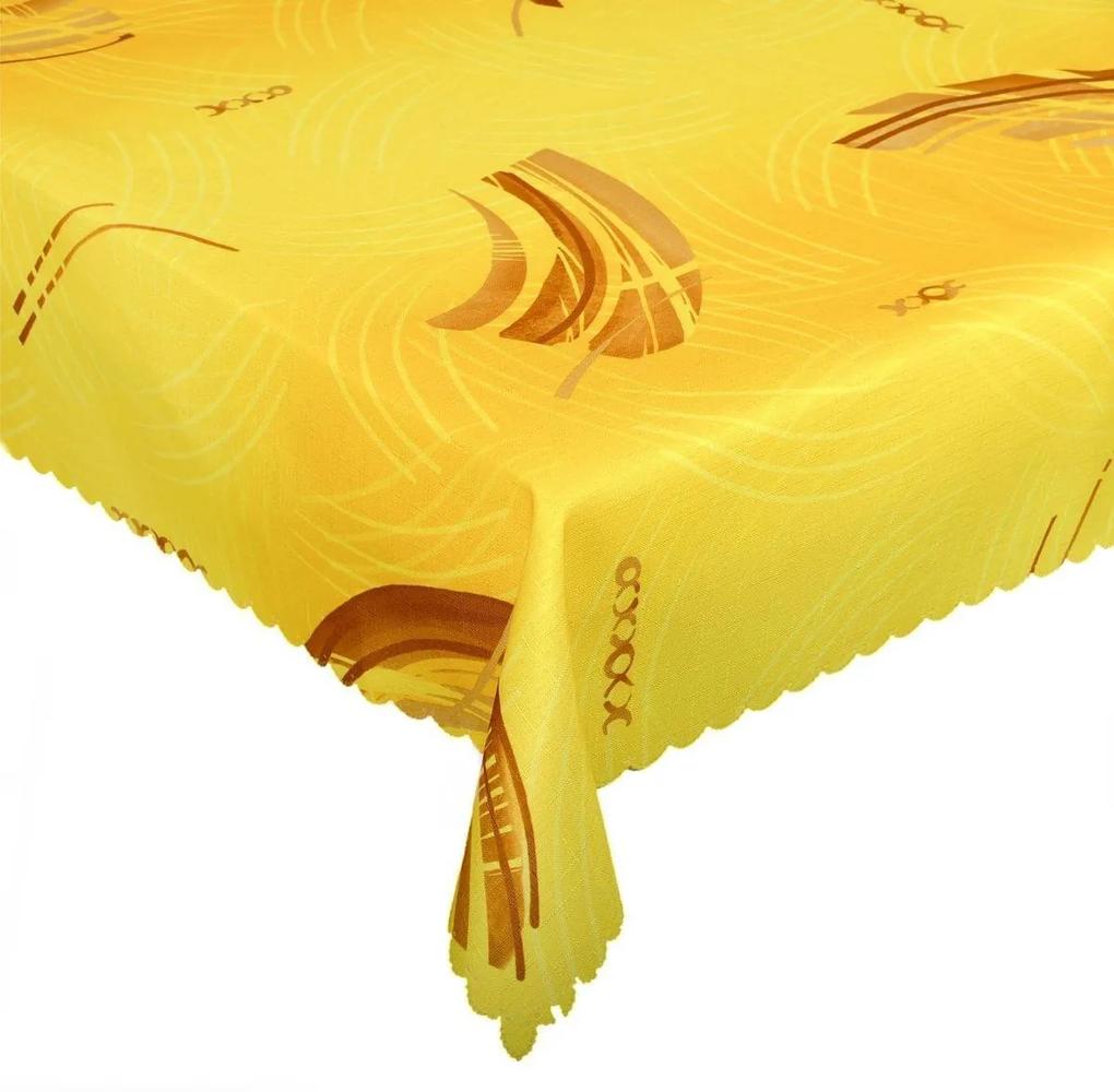 Obrus s nešpinivou úpravou, Vejár, žltý 40 x 160 cm
