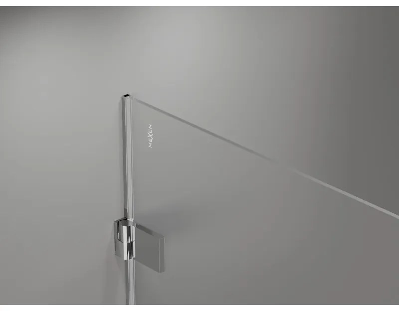 Mexen Lunar-B, výklopný sprchový kút ľavý 85 x 70 cm, 8mm číre sklo, chrómový profil, 832-085-070-01-00-L