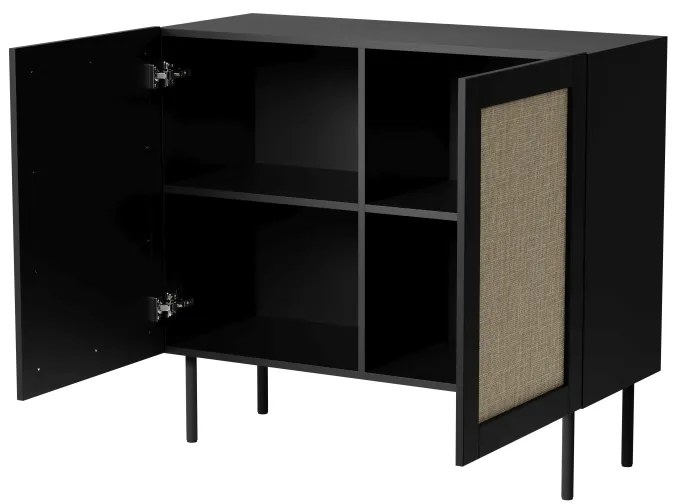 Komoda Juta 100 cm čierna/hnedá