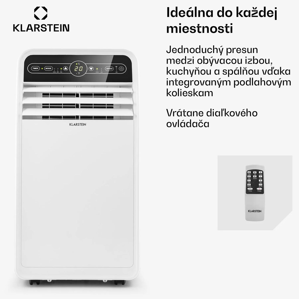 Klarstein Metrobreeze 9 New York City, mobilná klimatizácia, 9 000 BTU/2,6 kW, časovač, biela