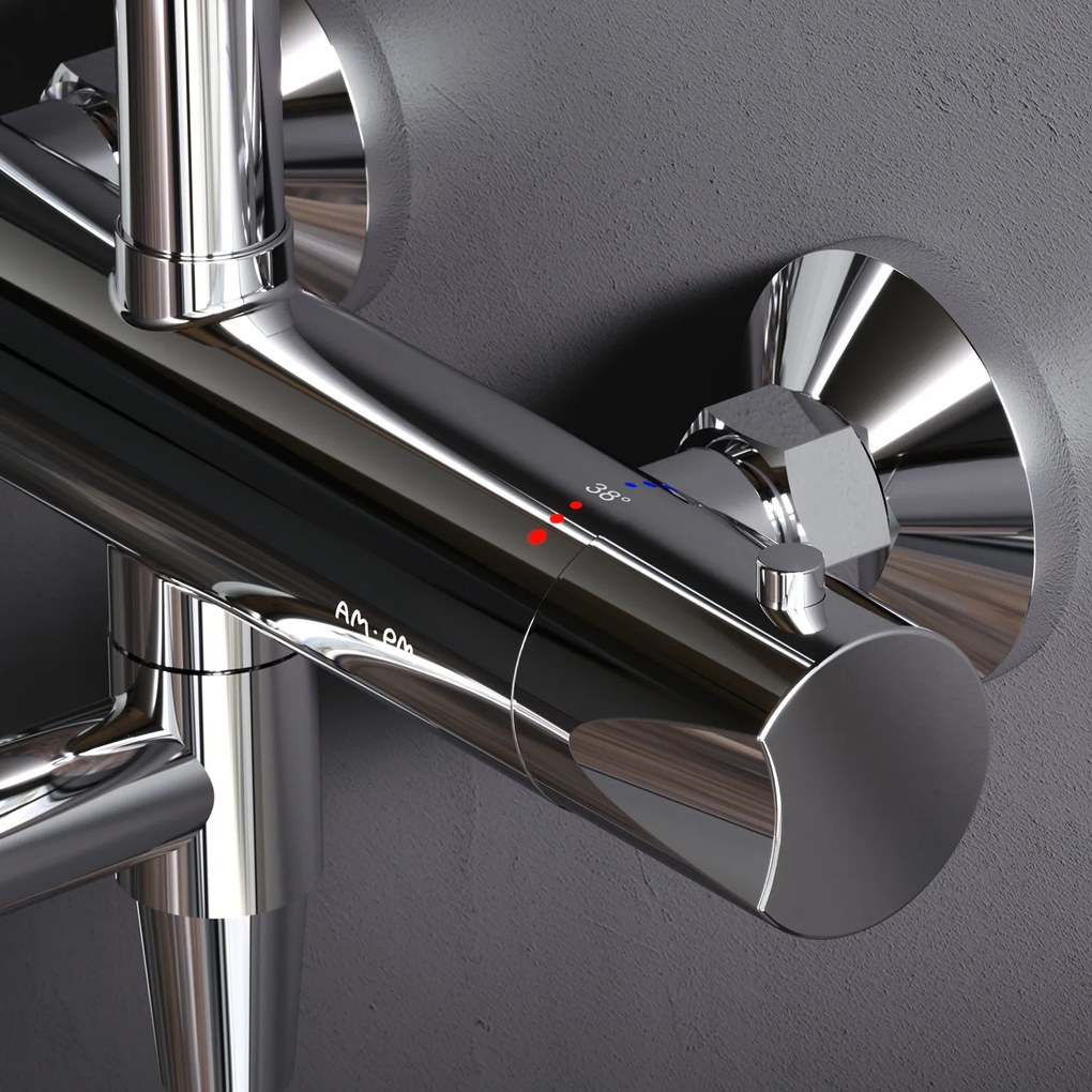 Sprchový systém AM.PM Hit F07TA500 s termostatickou vaňovou a sprchovou batériou, chróm