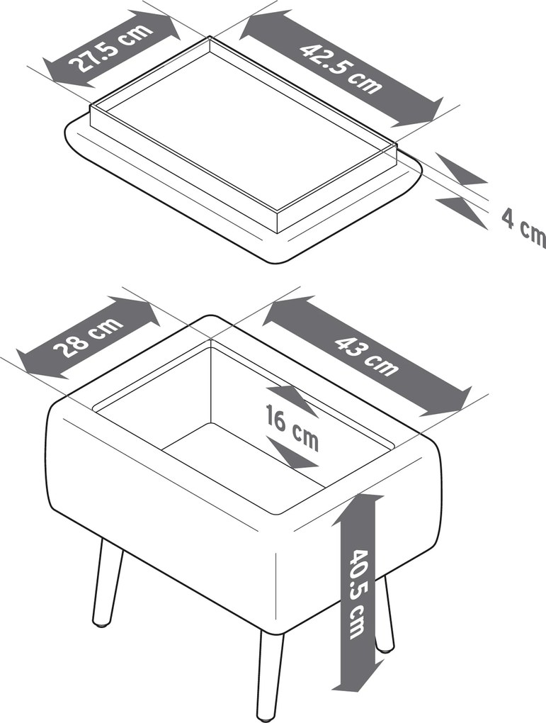 Taburetka s úložným priestorom