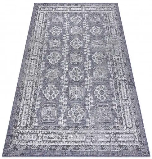 Dywany Łuszczów, Kusový koberec Sion Sisal Ornament 2832 blue/pink/ecru – na von aj na doma, 140x190, šedá, chodba / predsieň