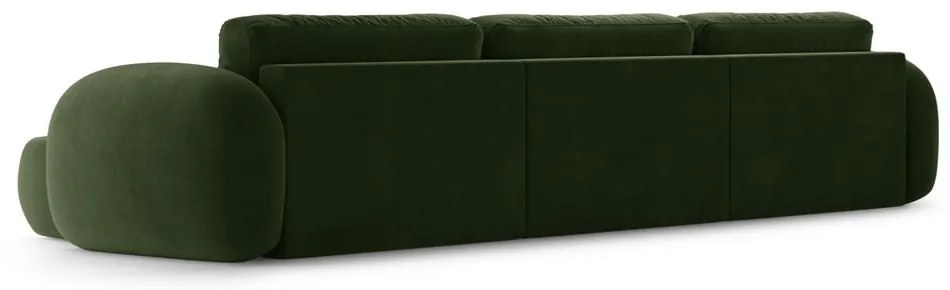 Zelená zamatová rozkladacia/s úložným priestorom rohová pohovka (do tvaru "U") Tonale – Cosmopolitan Design