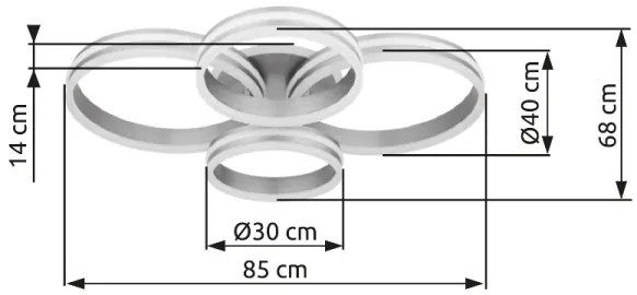 Globo 67260-90 - LED stmievateľné stropné svietidlo RUBIO LED/90W/230V 68x85 cm