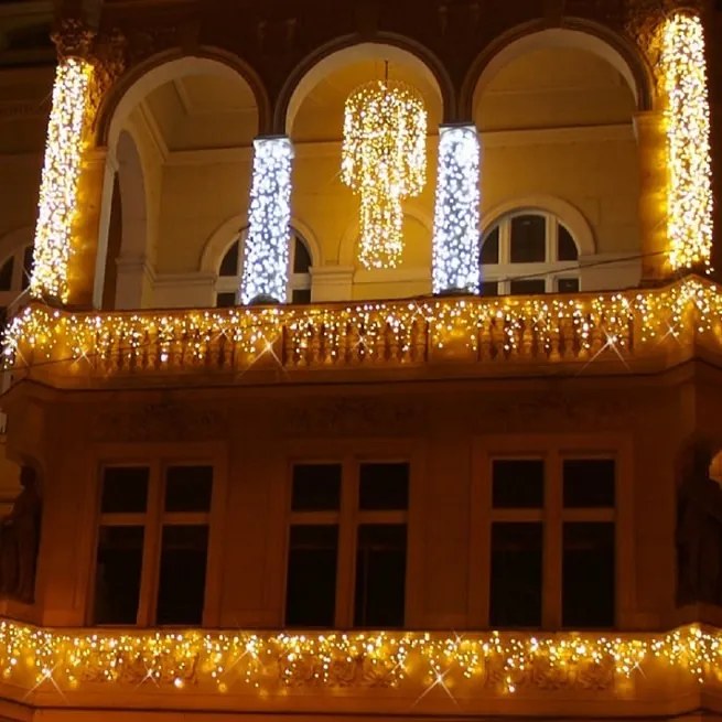 DECOLED LED svetlá vo forme rampúchov, FLASH, 3 × 0,5 m, teplá biela, 114 diód, IP67