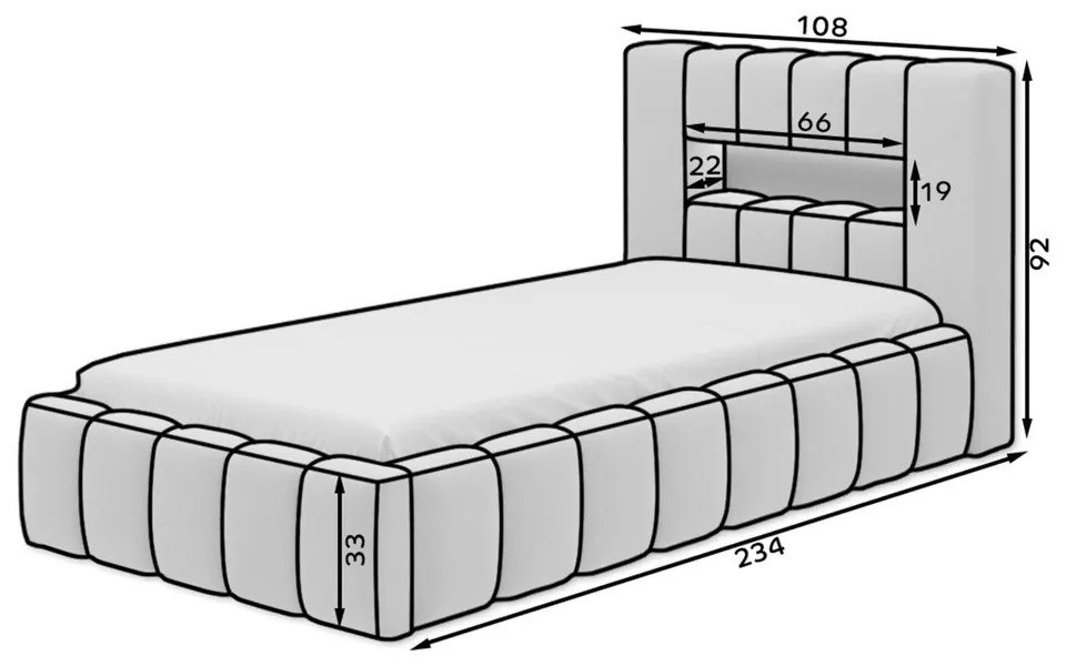 Ružová čalúnená jednolôžková posteľ s úložným priestorom s roštom 90x200 cm Lamica – ELTAP