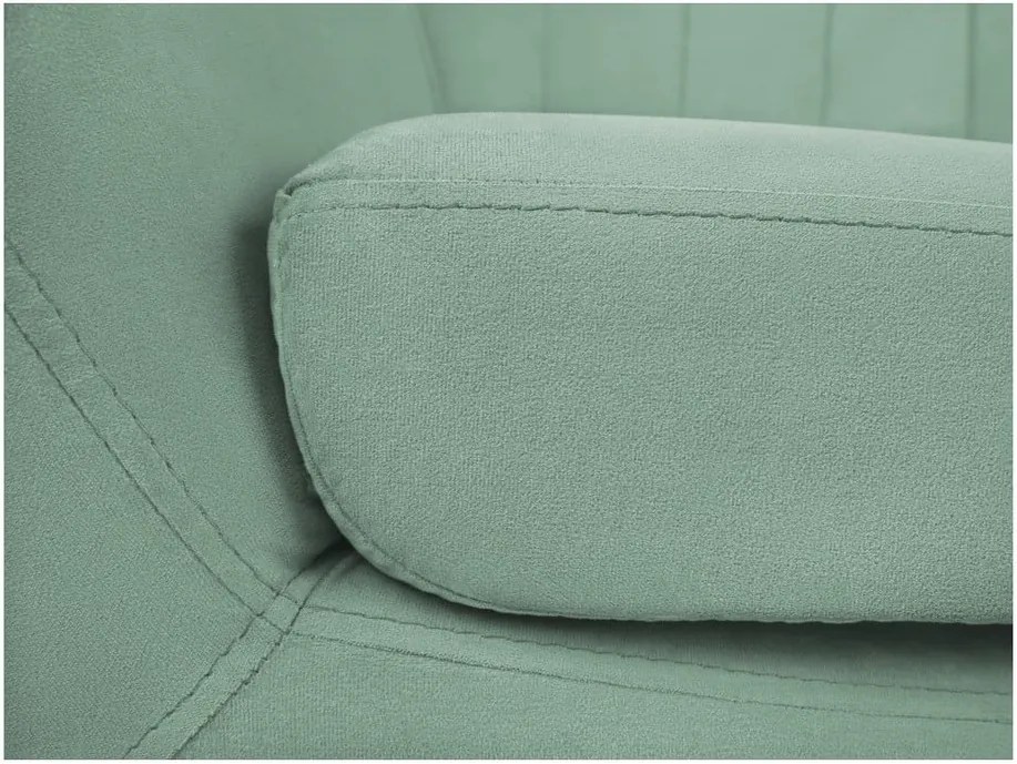 Mentolovozelené zamatové kreslo Mazzini Sofas Sardaigne