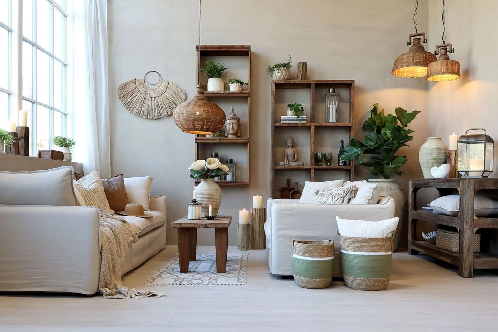 Hnedý drevený konzolový stôl regál Grimaud Unit - 120*40*80 cm