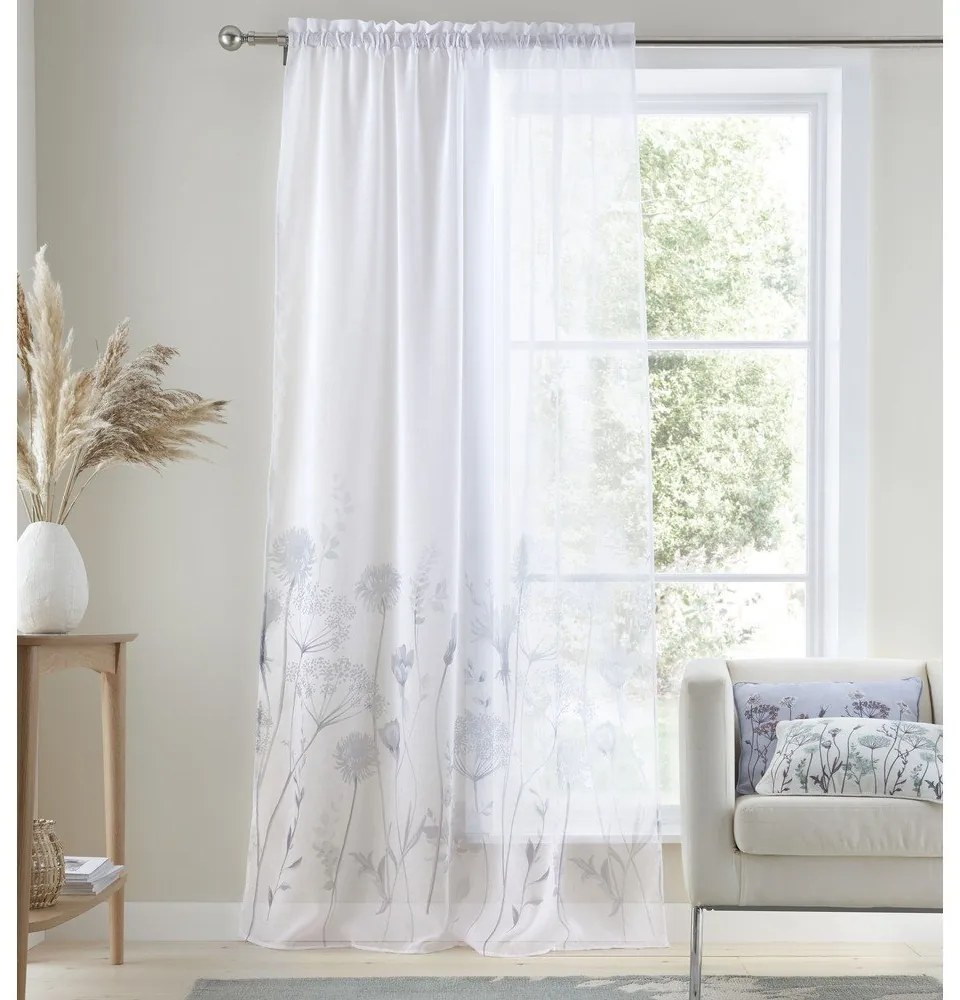Biela záclona 122x140 cm Meadowsweet Floral - Catherine Lansfield