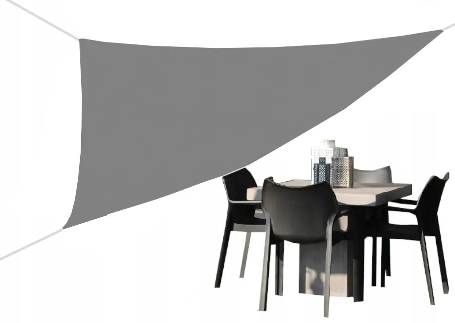 Tieniaca plachta na terasu - trojuholník - 4m - sivá (180g/m2)