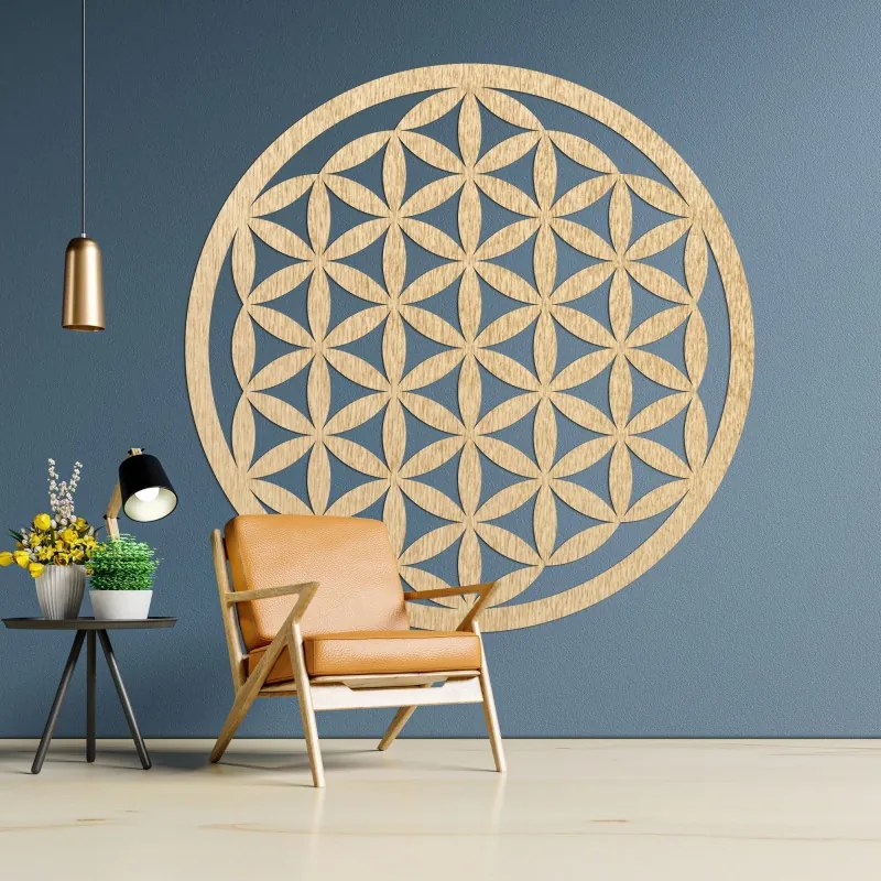 Drevená dekorácia na stenu mandala kvet života I SENTOP PR0166