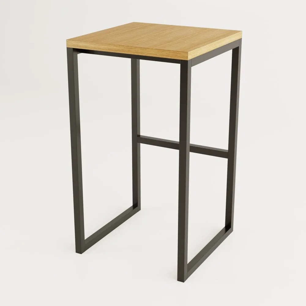 Čierna/v prírodnej farbe barová stolička v dekore duba Frame – Woodman