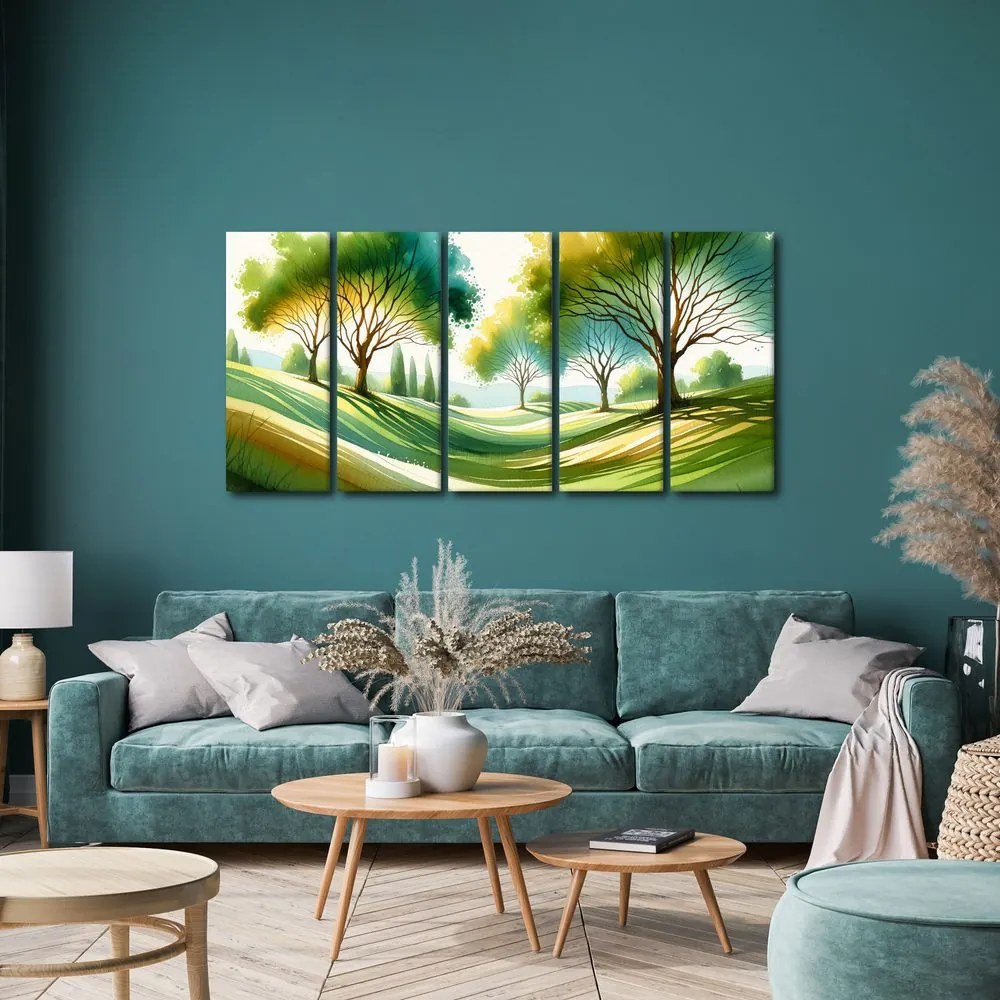 5-dielny obraz pokojný strom života