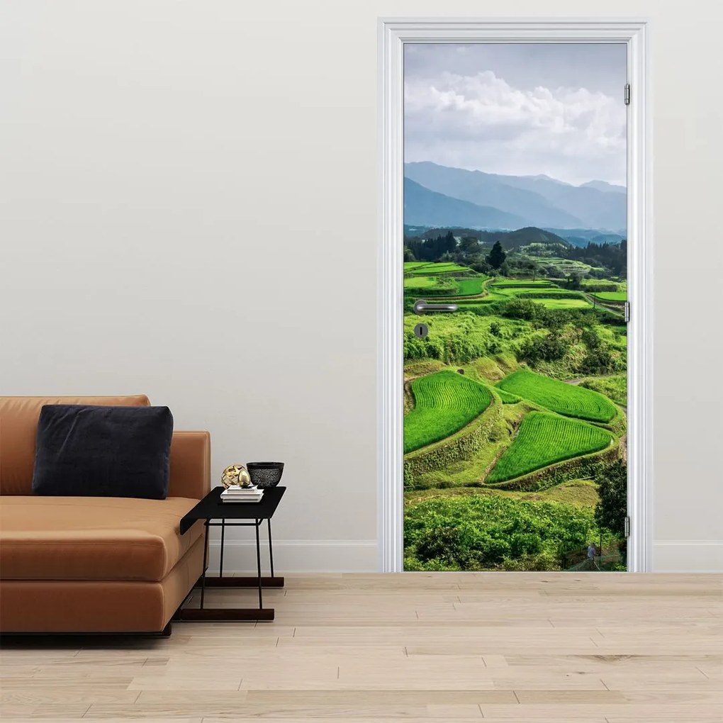 Fototapeta na dvere - Ryžové polia (95x205cm)