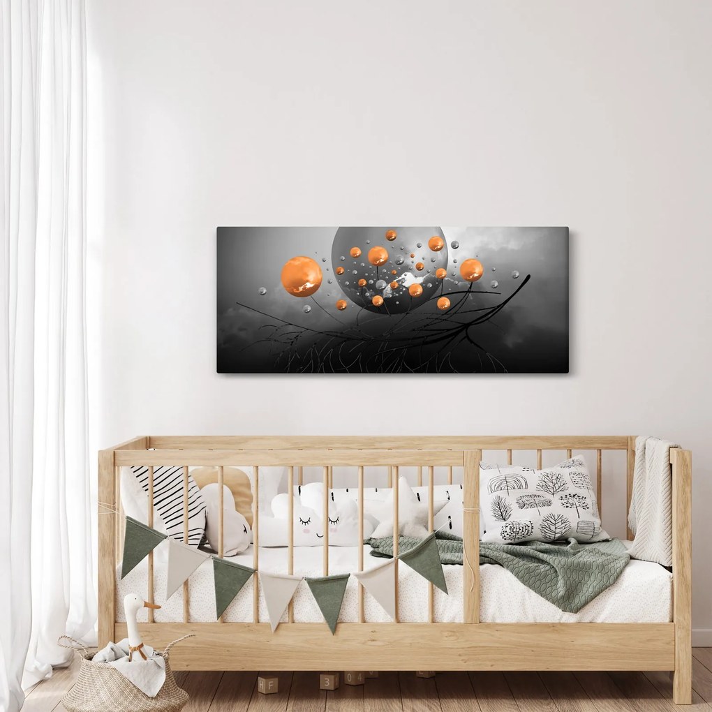 Obraz oranžových gulí (120x50 cm)
