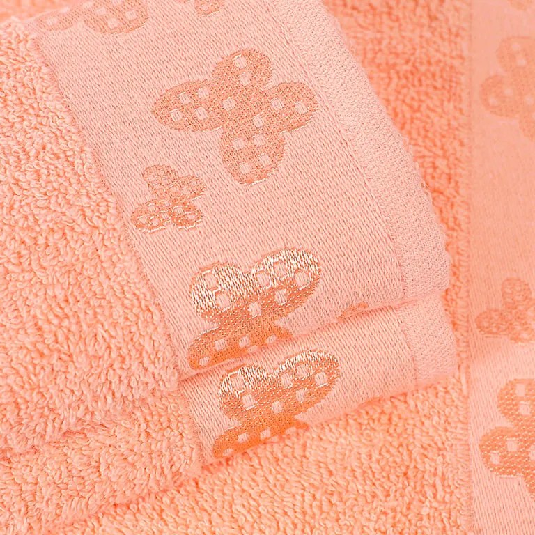 Goldea detský froté uterák motýliky 30x50 cm - lososový 30 x 50 cm
